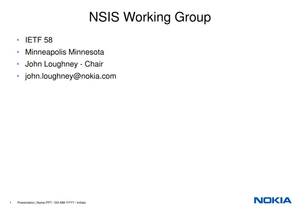 NSIS Working Group