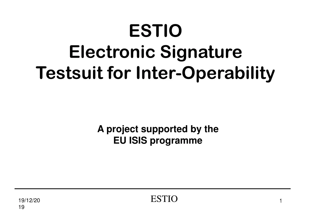 estio electronic signature testsuit for inter
