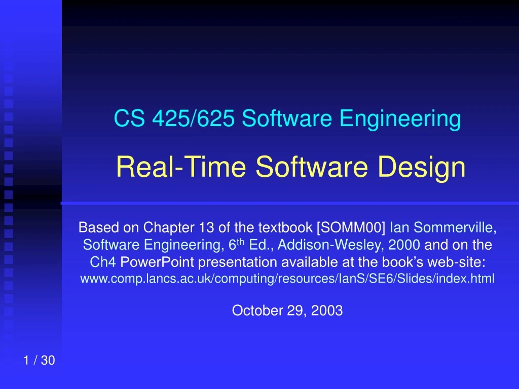 cs 425 625 software engineering real time software design