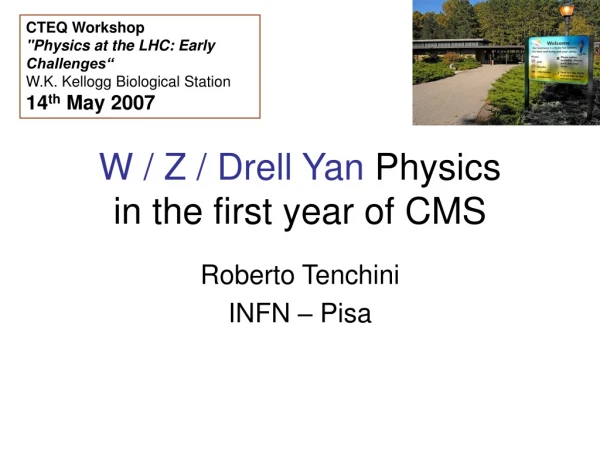 W / Z / Drell Yan  Physics       in the first year of CMS