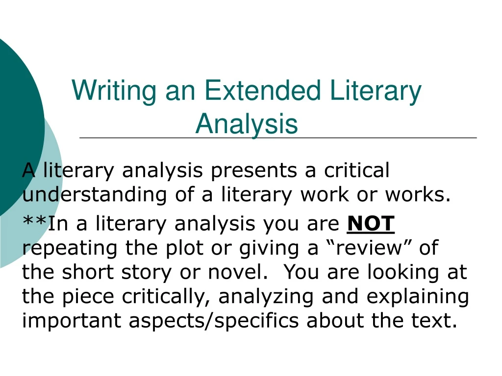 writing an extended literary analysis