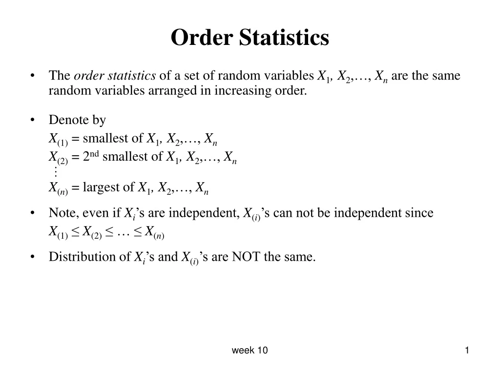 order statistics