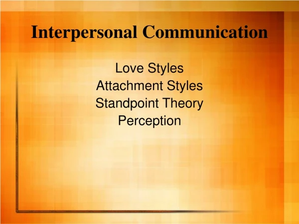 Interpersonal Communication