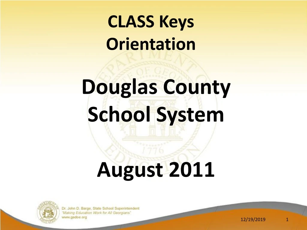 class keys orientation