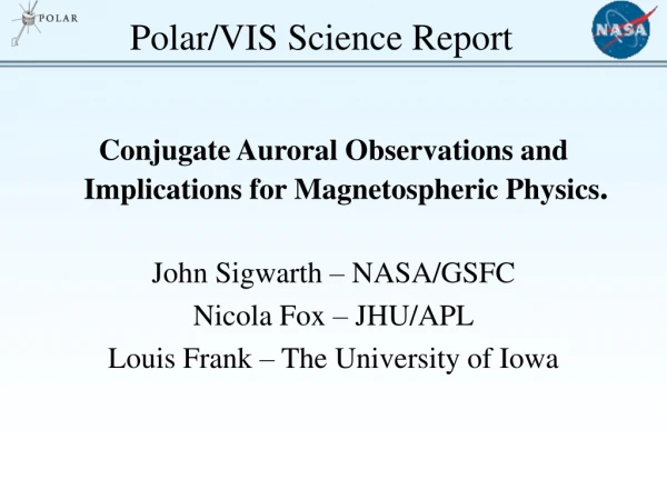 Polar/VIS Science Report