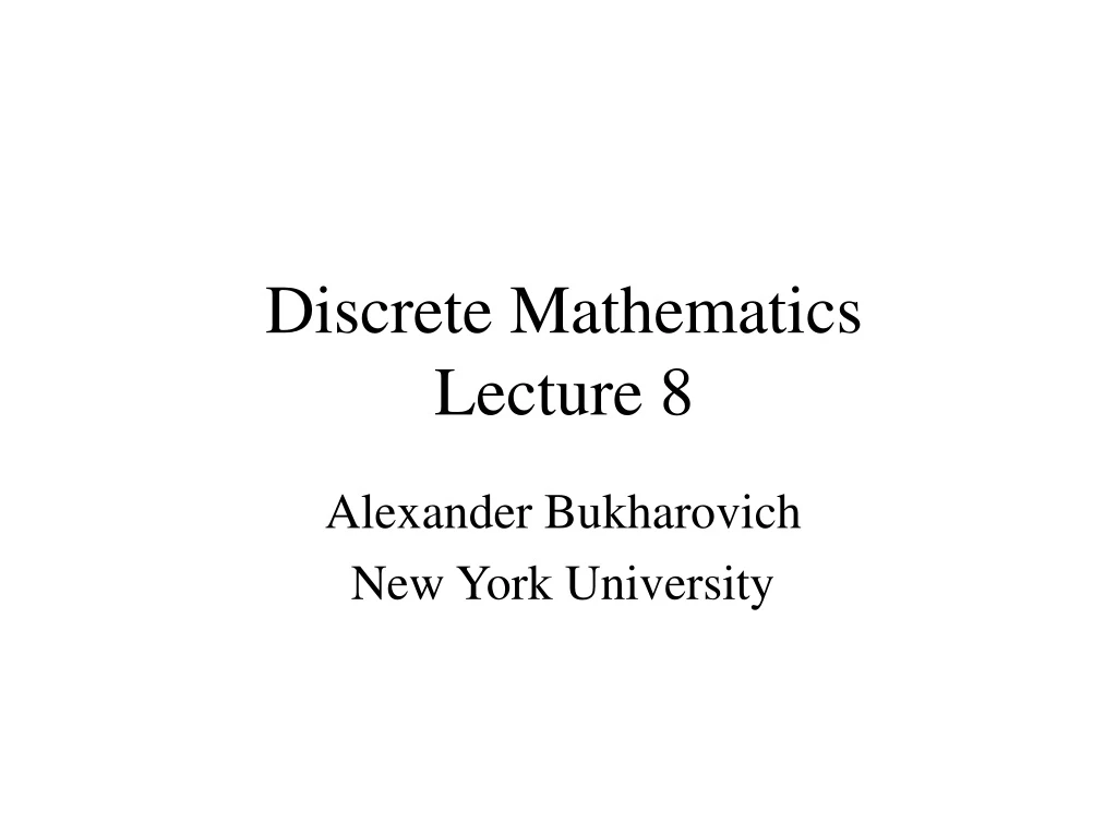 discrete mathematics lecture 8