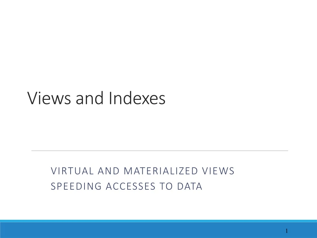 views and indexes