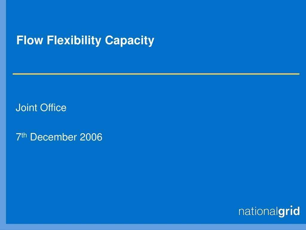 flow flexibility capacity