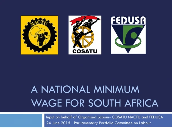 A national minimum wage for SOUTH AFRICA