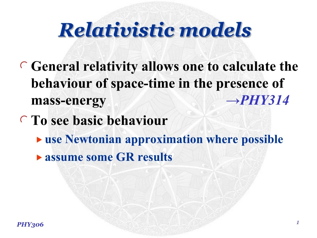 relativistic models