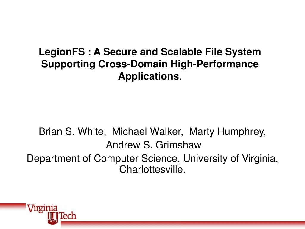 legionfs a secure and scalable file system supporting cross domain high performance applications