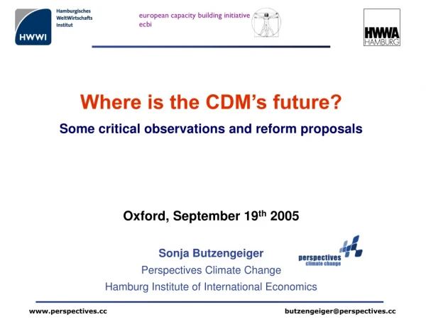 Where is the CDM’s future? Some critical observations and reform proposals