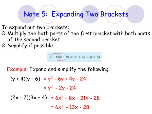 Note 5:  Expanding Two Brackets