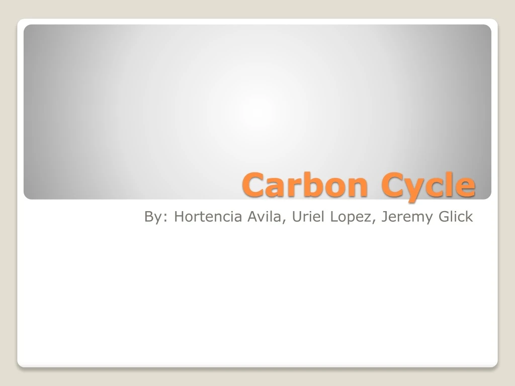 carbon cycle