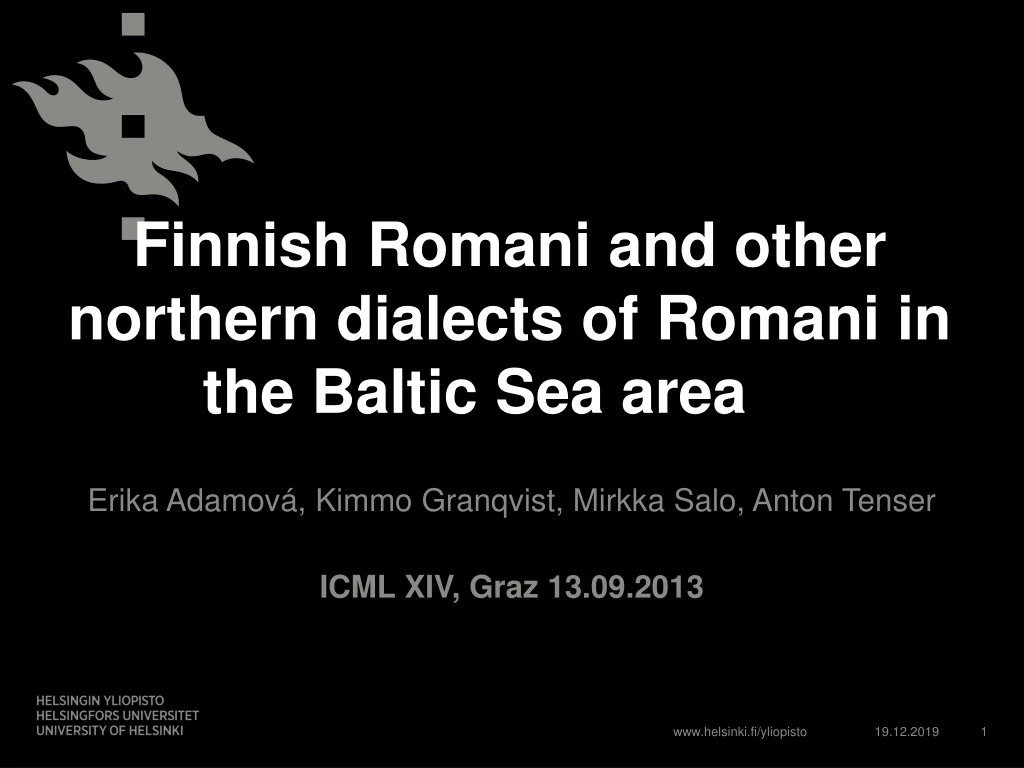 finnish romani and other northern dialects of romani in the baltic sea area
