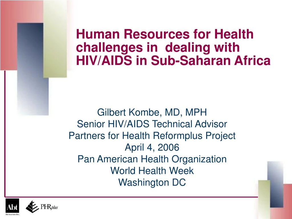 human resources for health challenges in dealing with hiv aids in sub saharan africa