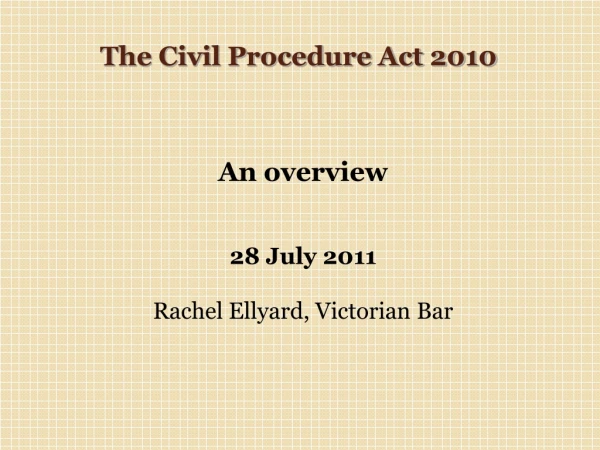 The Civil Procedure Act 2010