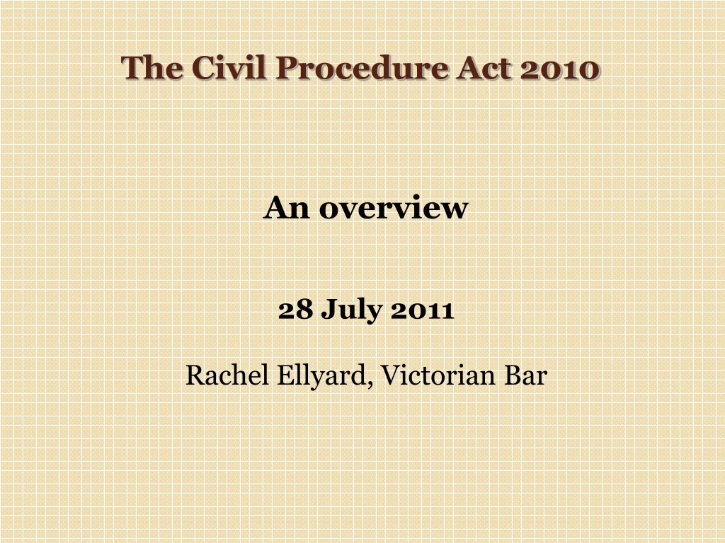the civil procedure act 2010
