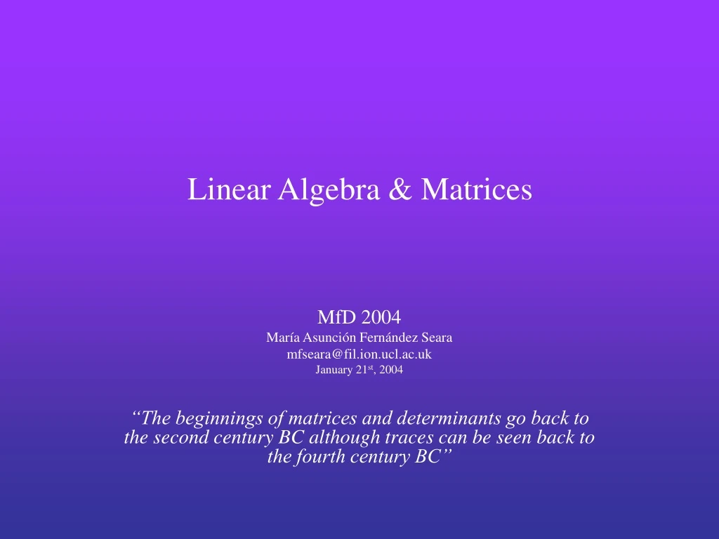 linear algebra matrices