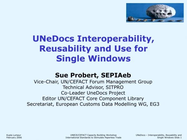 UNeDocs Interoperability, Reusability and Use for Single Windows