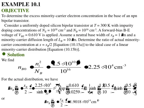 EXAMPLE 10.1 OBJECTIVE