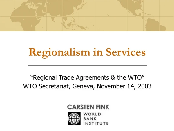 Regionalism in Services