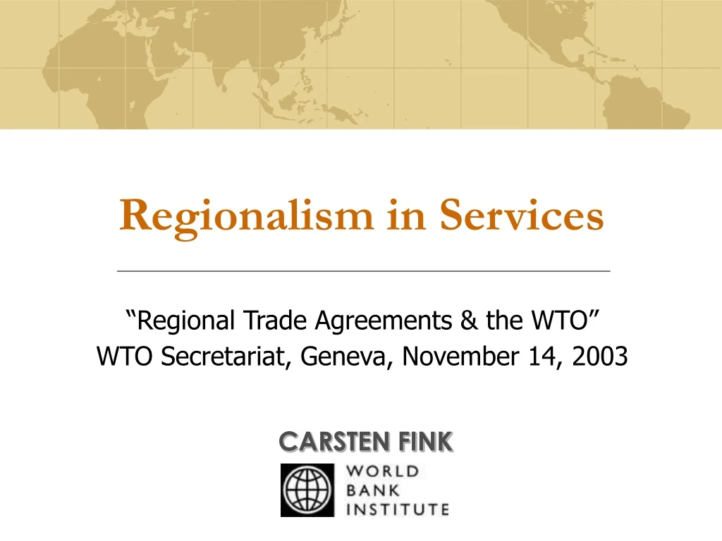 regionalism in services