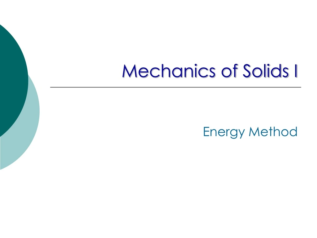 mechanics of solids i