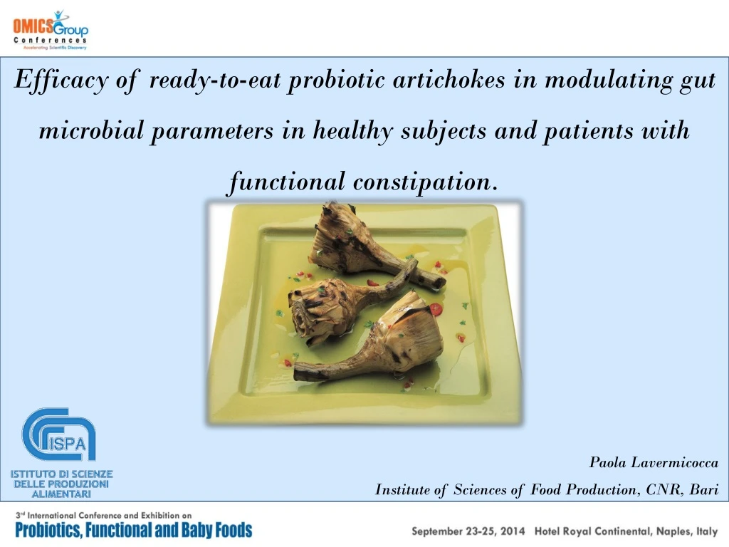 efficacy of ready to eat probiotic artichokes