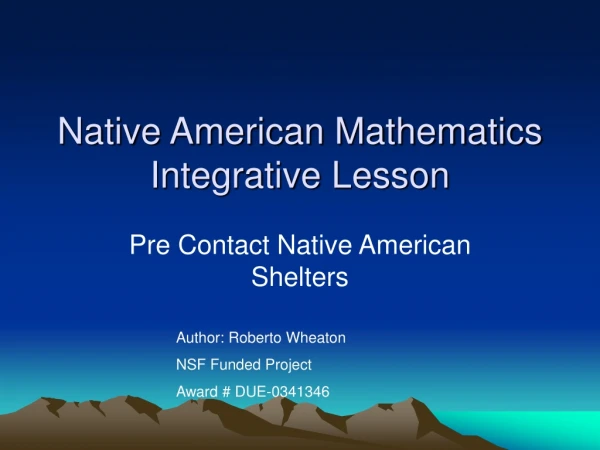 Native American Mathematics Integrative Lesson