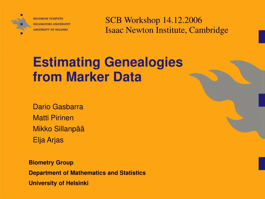 estimating genealogies from marker data