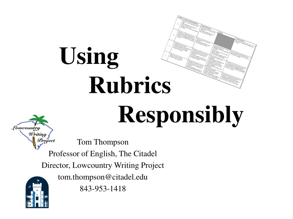 using rubrics responsibly
