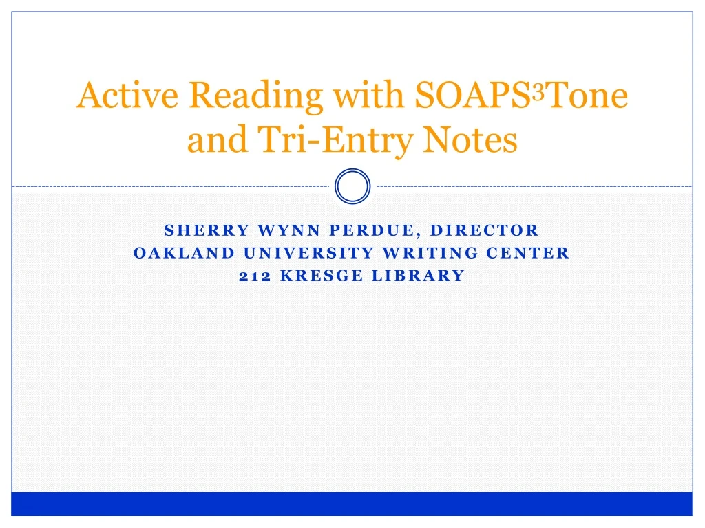 active reading with soaps 3 tone and tri entry notes