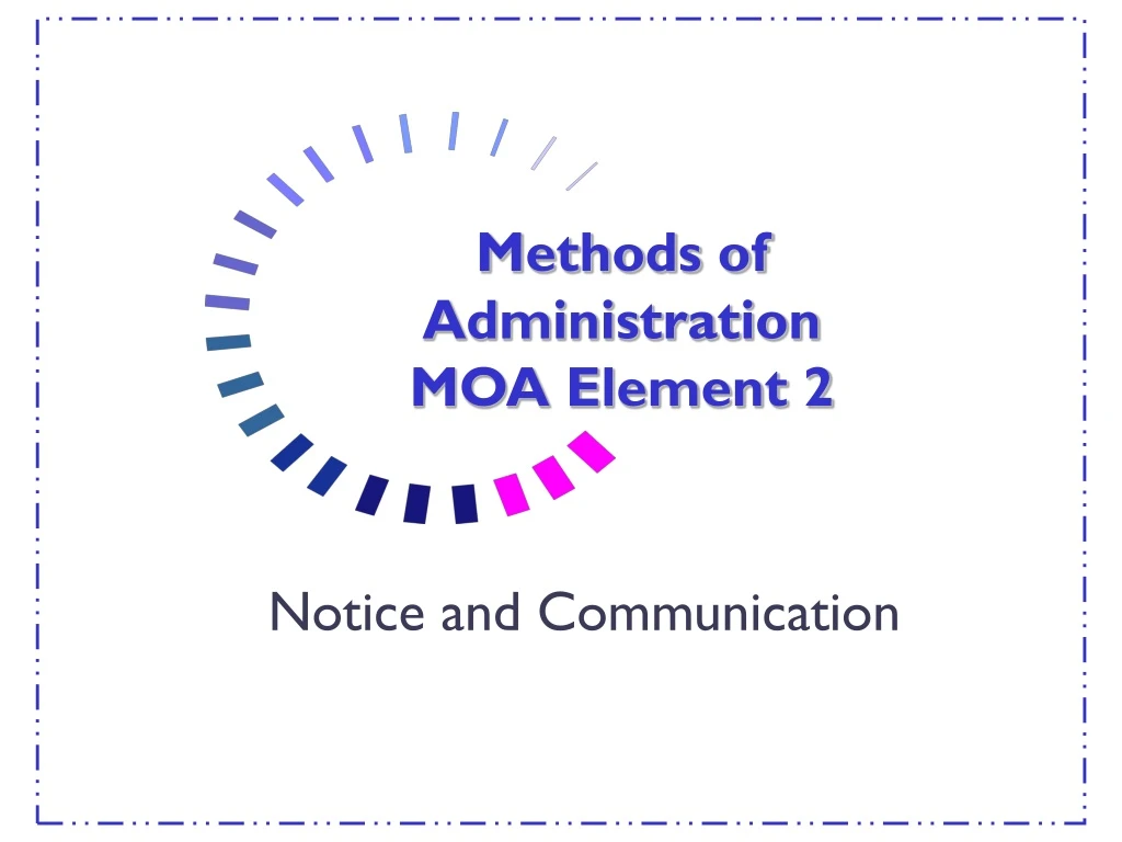 methods of administration moa element 2