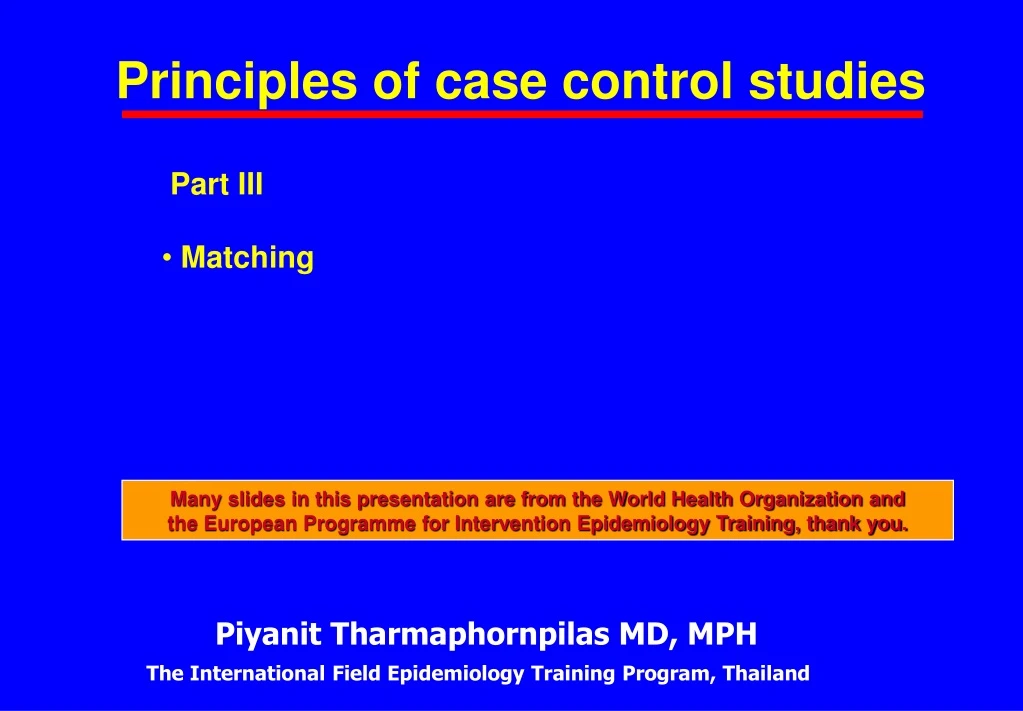 principles of case control studies