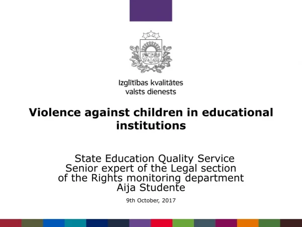 Violence against children in educational institutions