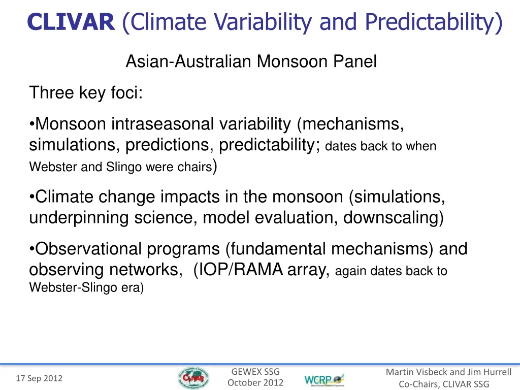clivar climate variability and predictability