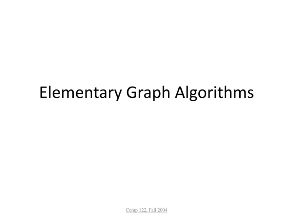 Elementary Graph Algorithms