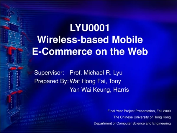 LYU0001 Wireless-based Mobile E-Commerce on the Web