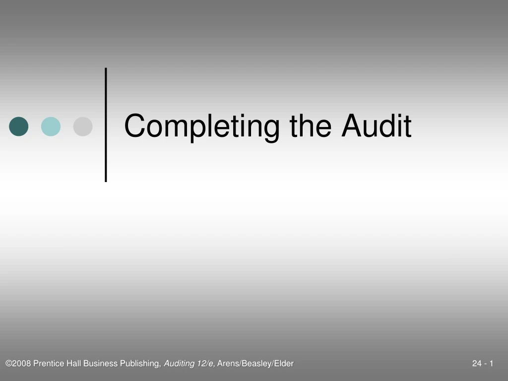 completing the audit