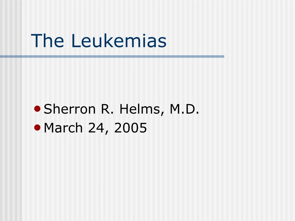 the leukemias