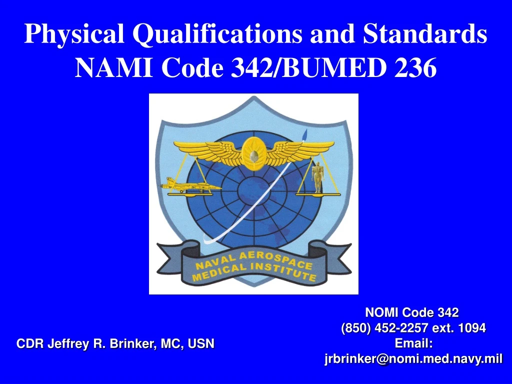 physical qualifications and standards nami code