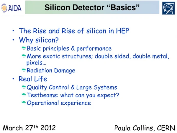 Silicon Detector  “ Basics ”