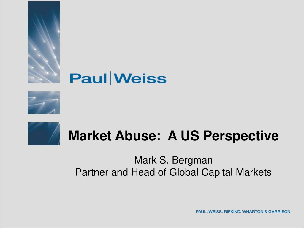 market abuse a us perspective mark s bergman