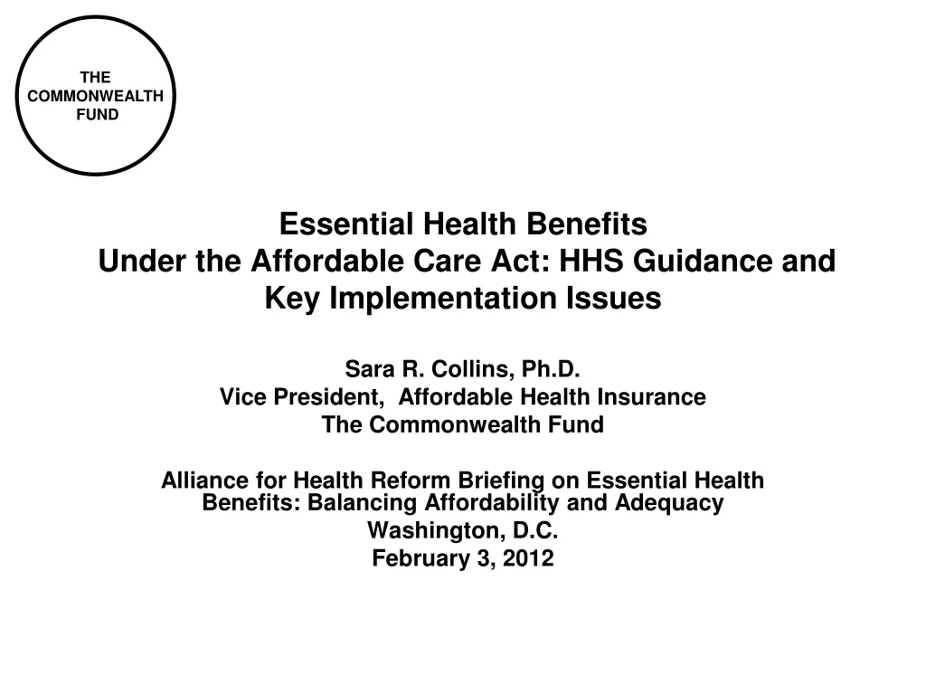 essential health benefits under the affordable care act hhs guidance and key implementation issues