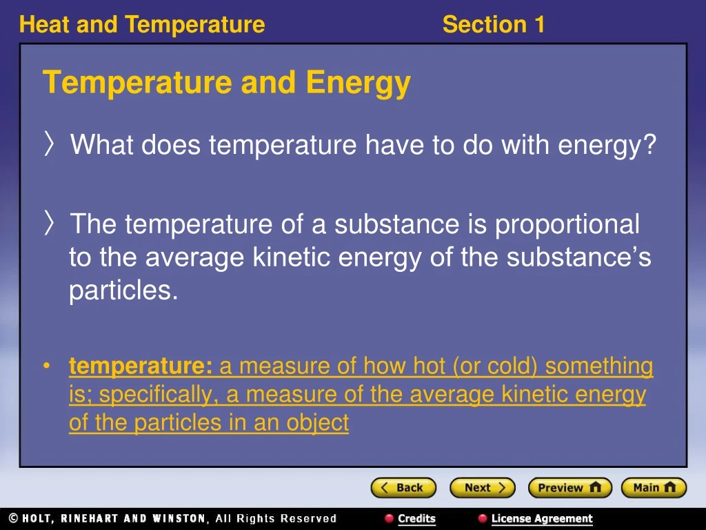 temperature and energy