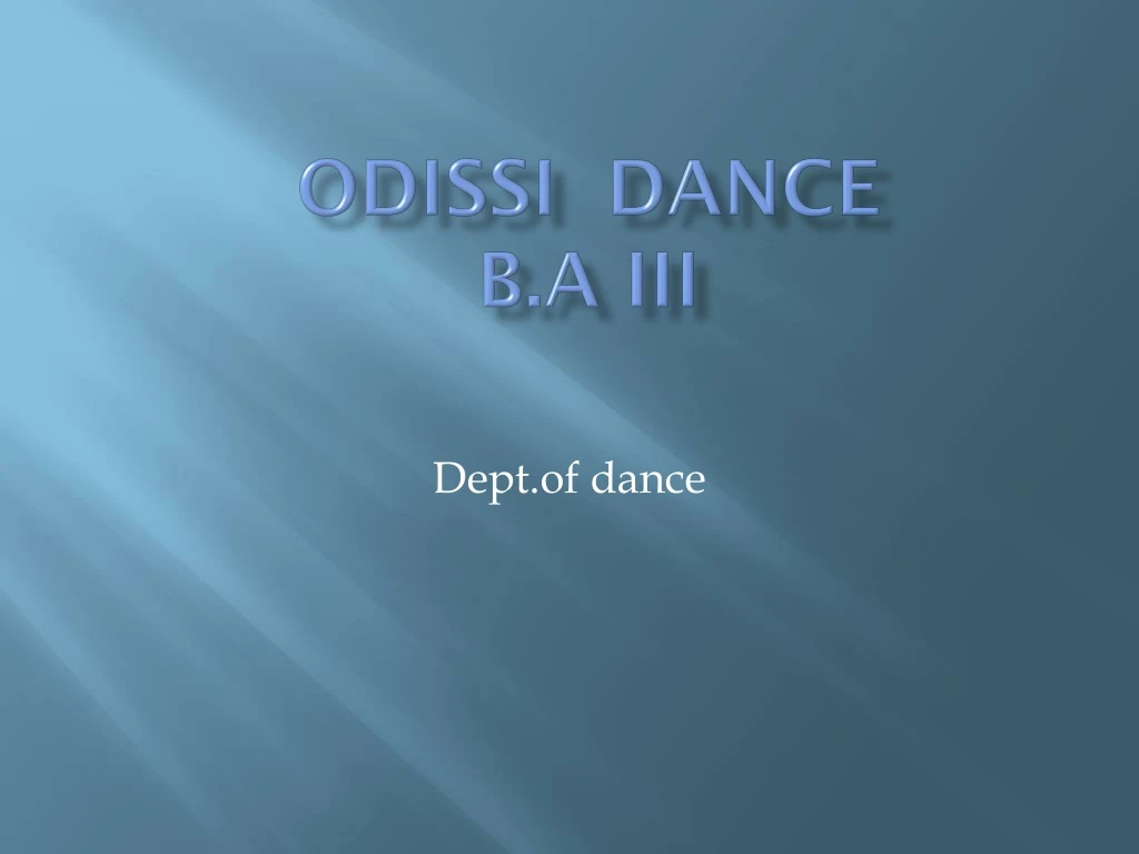 odissi dance b a iii