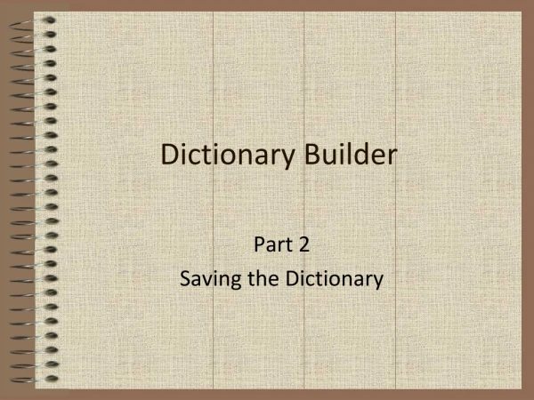 Dictionary Builder