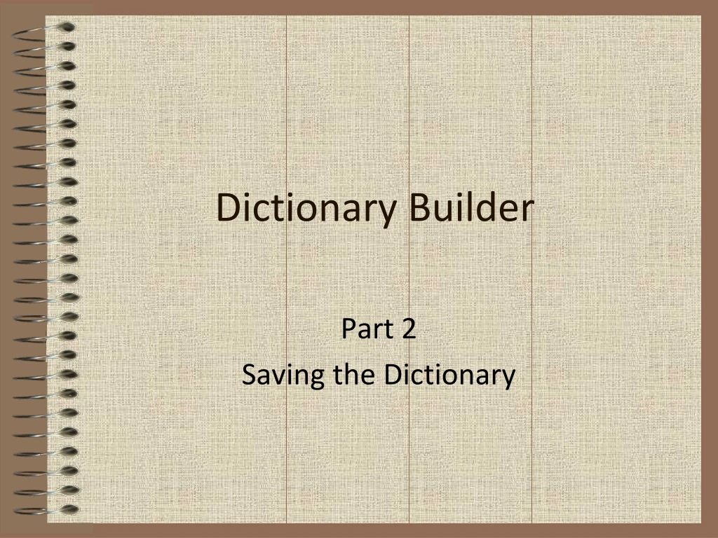 dictionary builder