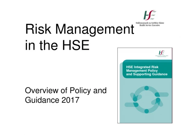 Risk Management in the HSE Overview of Policy and  Guidance 2017